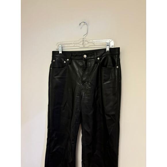 J. Crew Slim wide-leg pant in faux leather Black - Picture 4 of 7